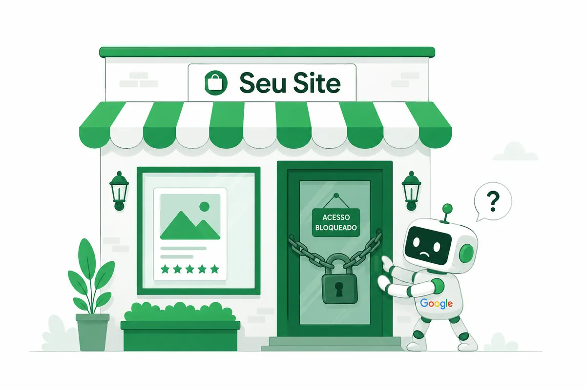 Google com dificuldade de ler um site com problemas técnicos